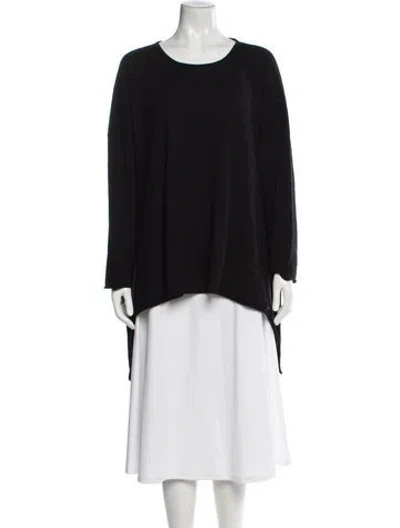 Pre-owned Eskandar Cashmere Scoop Neck Sweater In Black