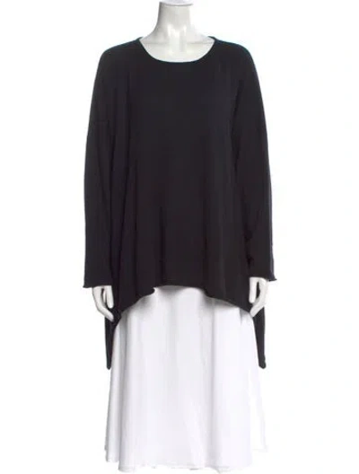 Pre-owned Eskandar Cashmere Scoop Neck Sweater In Black