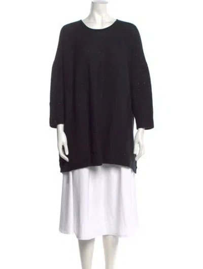 Pre-owned Eskandar Cashmere Scoop Neck Sweater In Black