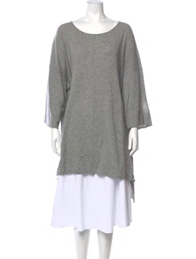 Pre-owned Eskandar Cashmere Scoop Neck Sweater In Gray
