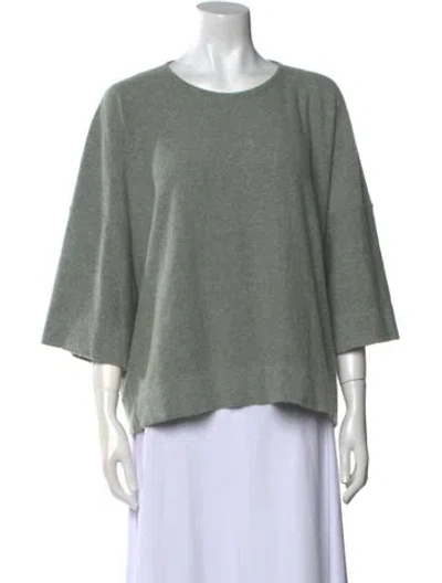 Pre-owned Eskandar Cashmere Scoop Neck Sweater In Green