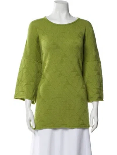 Pre-owned Eskandar Cashmere Scoop Neck Sweater In Green