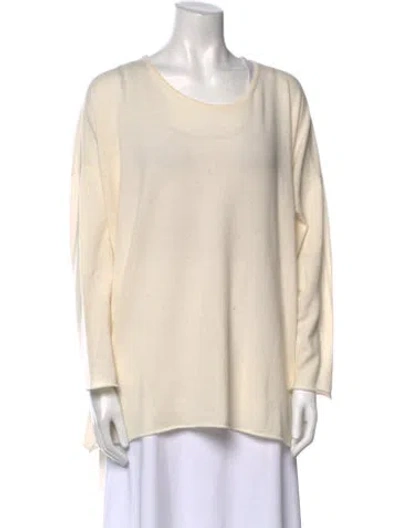 Pre-owned Eskandar Cashmere Scoop Neck Sweater In Neutral