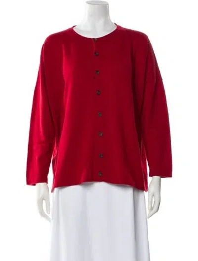 Pre-owned Eskandar Cashmere Scoop Neck Sweater In Red