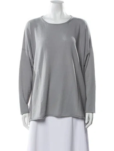 Pre-owned Eskandar Cashmere Scoop Neck Sweater W/ Tags In Gray