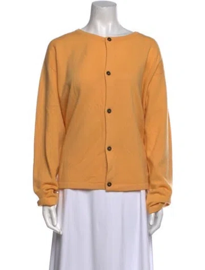 Pre-owned Eskandar Cashmere Scoop Neck Sweater In Yellow