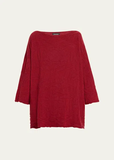 Eskandar Cashmere Square Top (long Length) In Red