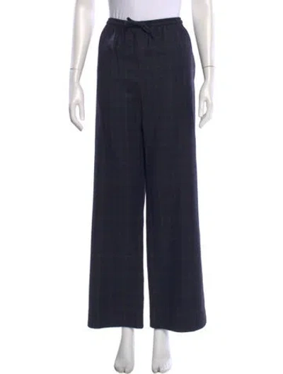 Pre-owned Eskandar Cashmere Straight Leg Pants In Blue
