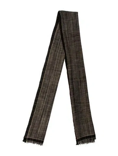 Pre-owned Eskandar Cashmere Striped Scarf In Brown