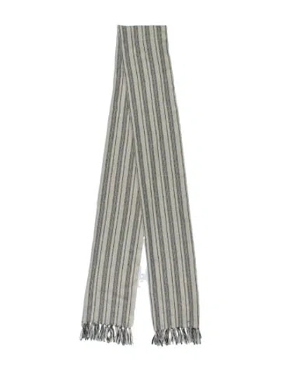 Pre-owned Eskandar Cashmere Striped Scarf In Neutral