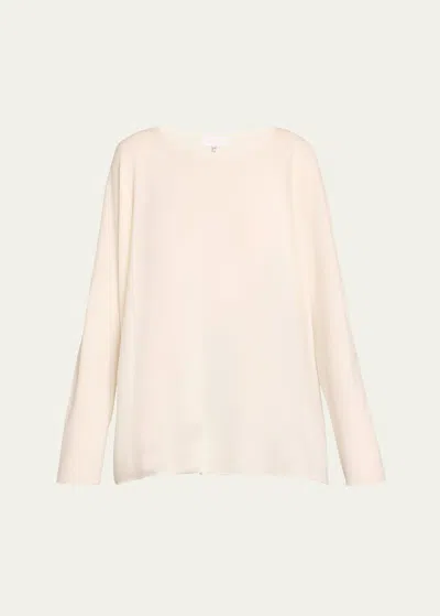 Eskandar Cashmere Top With Raw Edges (mid Plus Length) In Pink