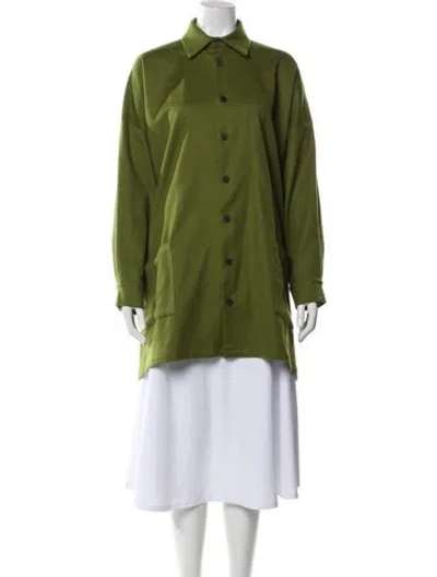 Pre-owned Eskandar Cashmere Trench Coat In Green