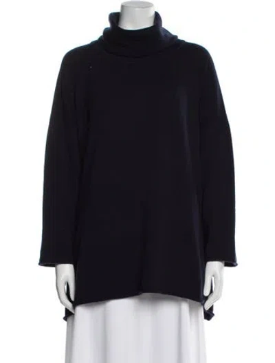 Pre-owned Eskandar Cashmere Turtleneck Sweater In Blue
