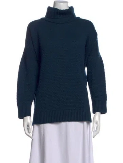 Pre-owned Eskandar Cashmere Turtleneck Sweater In Blue