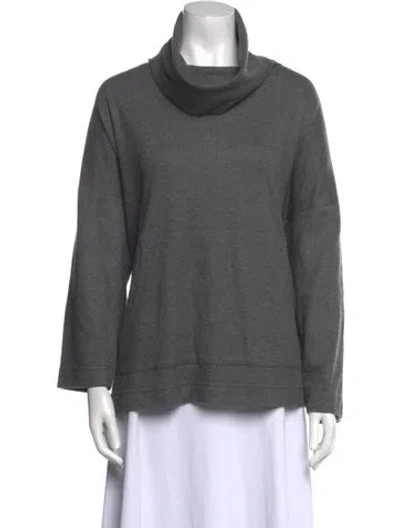 Pre-owned Eskandar Cashmere Turtleneck Sweater In Gray
