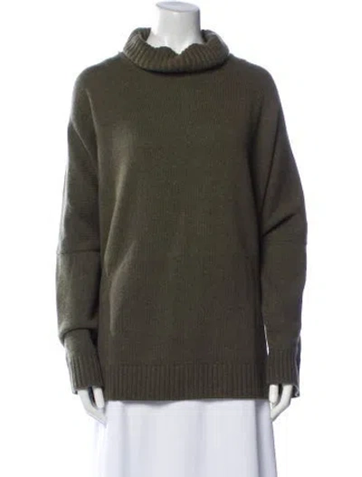 Pre-owned Eskandar Cashmere Turtleneck Sweater In Green