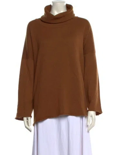 Pre-owned Eskandar Cashmere Turtleneck Sweater In Orange