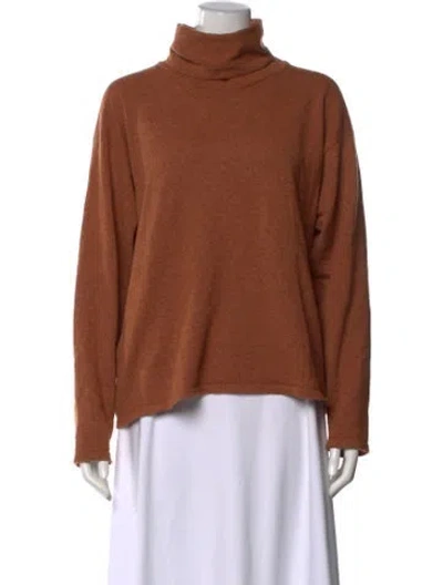 Pre-owned Eskandar Cashmere Turtleneck Sweater In Orange