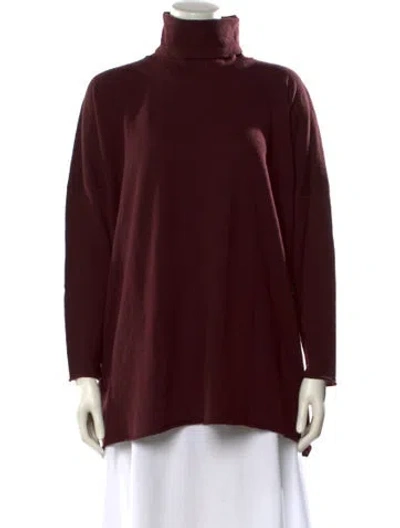 Pre-owned Eskandar Cashmere Turtleneck Sweater In Red