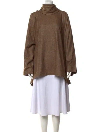 Pre-owned Eskandar Cashmere Tweed Pattern Tunic In Brown