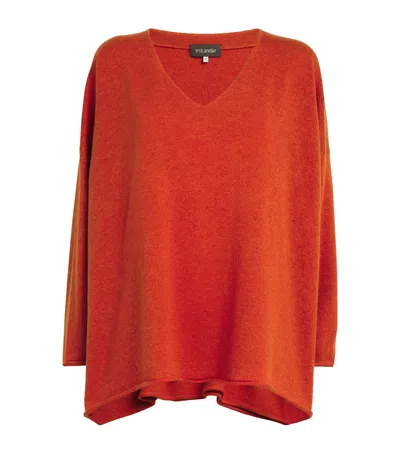 Eskandar Cashmere V-neck Sweater In Orange