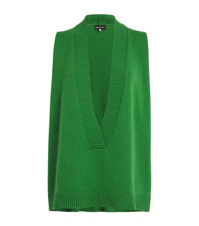 Eskandar Cashmere V-neck Sweater Vest In Green