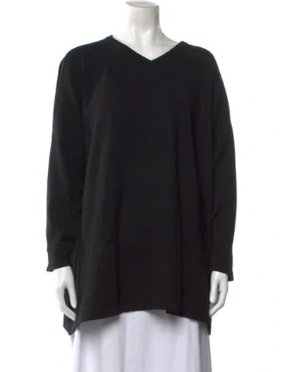 Pre-owned Eskandar Cashmere V-neck Sweater In Black