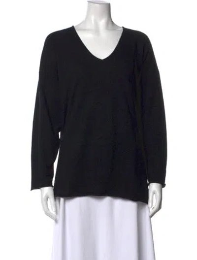 Pre-owned Eskandar Cashmere V-neck Sweater In Black