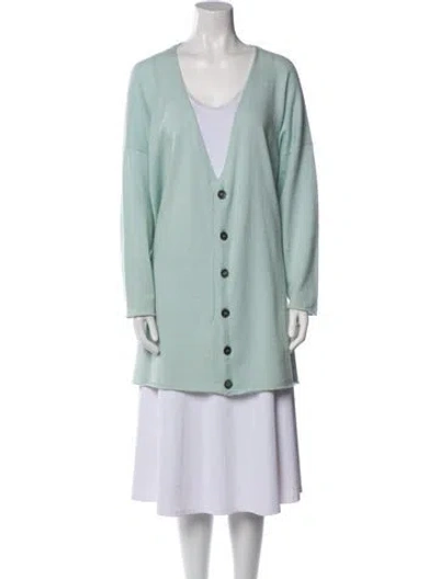 Pre-owned Eskandar Cashmere V-neck Sweater In Blue