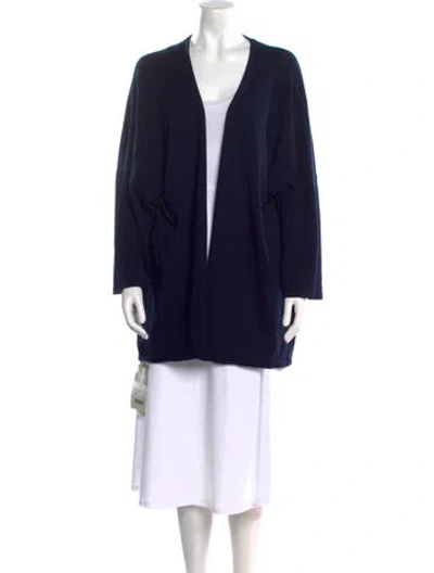 Pre-owned Eskandar Cashmere V-neck Sweater In Blue