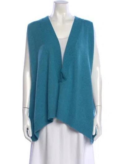 Pre-owned Eskandar Cashmere V-neck Sweater In Blue