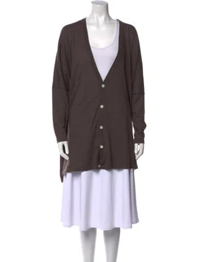 Pre-owned Eskandar Cashmere V-neck Sweater In Brown