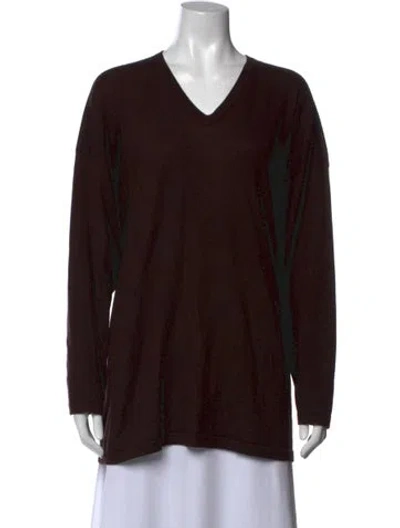 Pre-owned Eskandar Cashmere V-neck Sweater In Brown