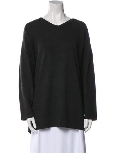Pre-owned Eskandar Cashmere V-neck Sweater In Gray