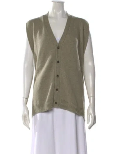 Pre-owned Eskandar Cashmere V-neck Sweater In Green