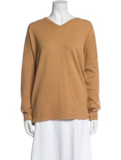 Pre-owned Eskandar Cashmere V-neck Sweater In Neutral