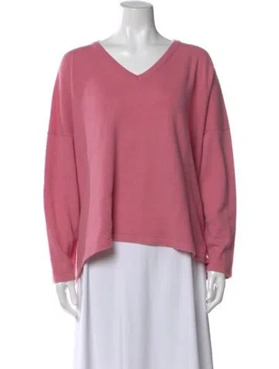 Pre-owned Eskandar Cashmere V-neck Sweater In Pink