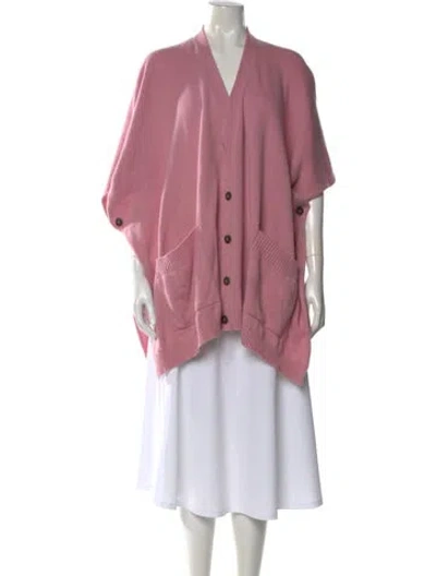 Pre-owned Eskandar Cashmere V-neck Sweater In Pink