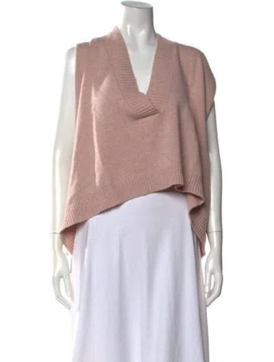 Pre-owned Eskandar Cashmere V-neck Sweater In Pink