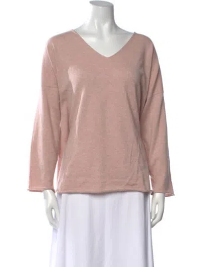 Pre-owned Eskandar Cashmere V-neck Sweater In Pink