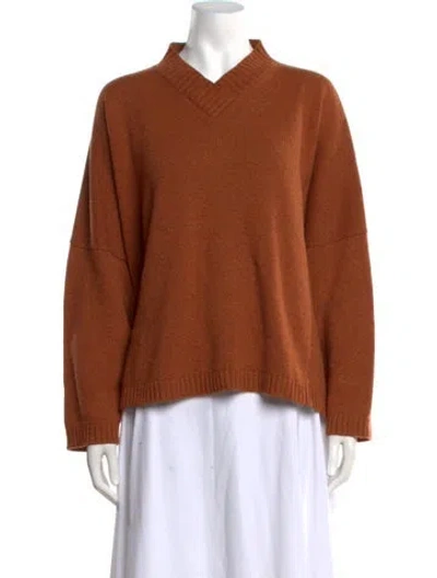 Pre-owned Eskandar Cashmere V-neck Sweater In Red