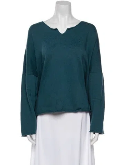 Pre-owned Eskandar Cashmere V-neck Sweater W/ Tags In Blue