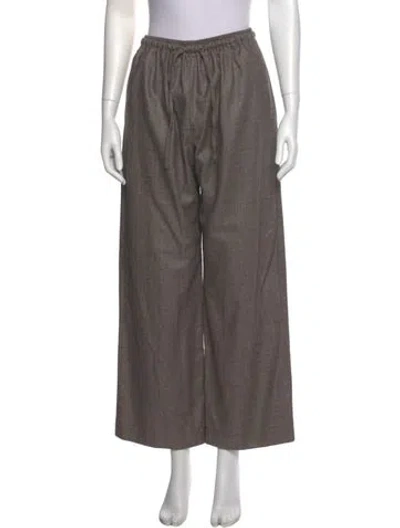 Pre-owned Eskandar Cashmere Wide Leg Pants In Brown
