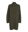 Eskandar Cashmere Wide Longline Cardigan In Green