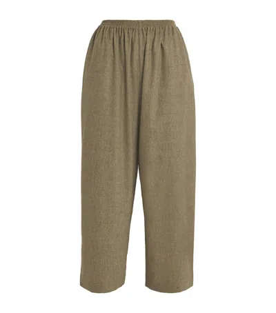 Eskandar Cashmere-wool Japanese Trousers In Green