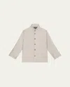 Eskandar Caucasus Notch Collar Jacket (mid Plus Length) In Greypale