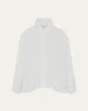 Eskandar Caucasus Shirt With Notch Collar (mid Plus Length) In White