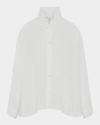 ESKANDAR CAUCASUS SHIRT WITH NOTCH COLLAR (MID PLUS LENGTH)