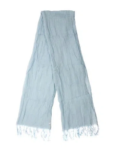 Pre-owned Eskandar Checkered Print Scarf In Blue