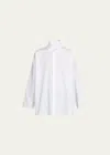 Eskandar Chinese Imperial Jacket With Chinese Collar (long Length), White In White